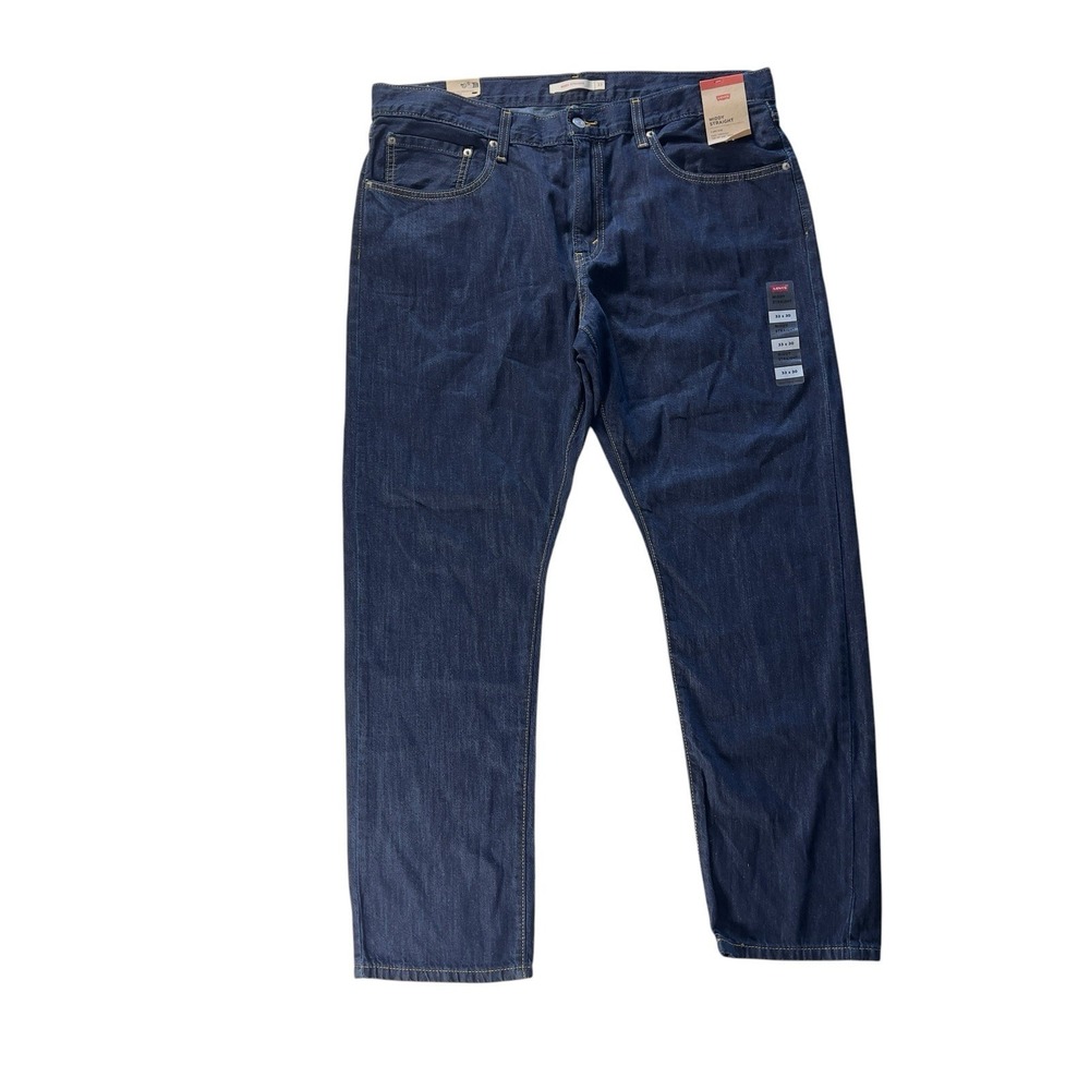 NWT Levis Jeans Womens Size 33 Blue Middy Straight Leg Stretch Mid Rise Dark